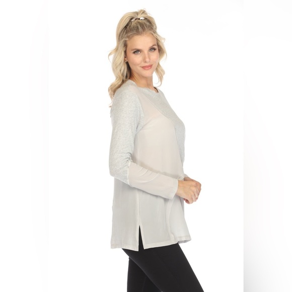 Johnny Was Pete & Greta Libby Mixed Media Top | Silk and Cotton - Picture 2 of 10